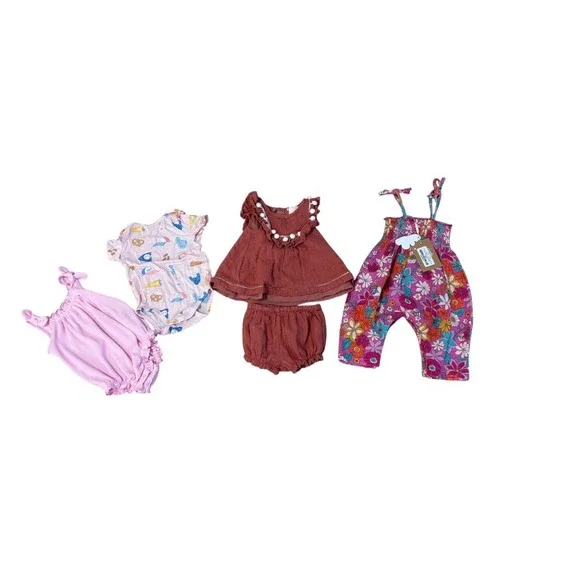 22 Piece Baby Clothes Lot Rompers Bodysuits Overalls Outfits Sets NB-3M - Picture 3 of 7